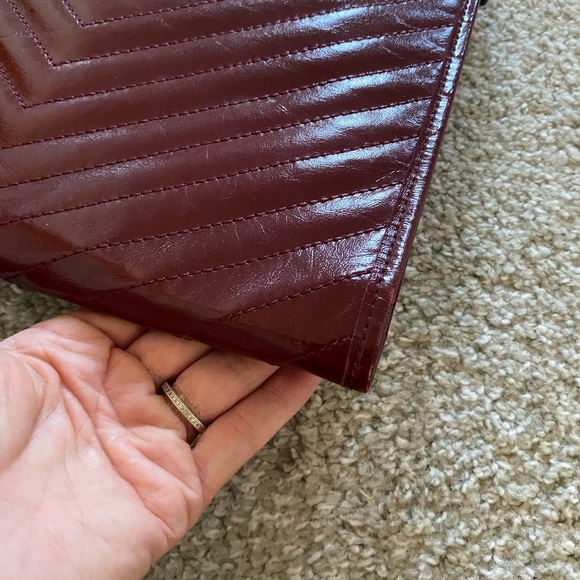 Authentic Yves Saint Laurent maroon clutch - Picture 8 of 10